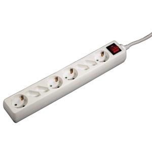 Hama 8-way Power Strip, with switch, 1.4 m, white - 