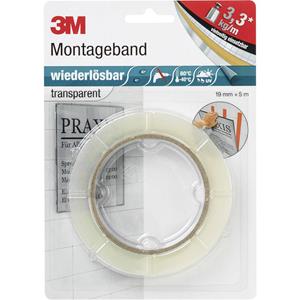 3M Scotch Montageband , wiederlösbar, , 19 mmx5 m, transparent