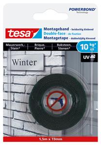 tesa Powerbond Montageband für Mauerwerk, 19 mm x 1,5 m