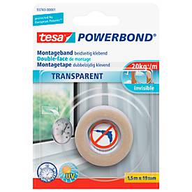 tesa 55743 55743 Montagetape tesa POWERBOND Transparant (l x b) 1.5 m x 19 mm 1.5 m