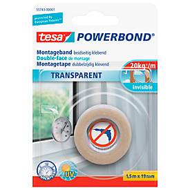 TESA Powerbond montagetape 1,5mx19mm transparant