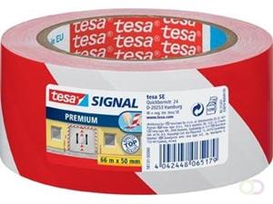 tesa Signal Markierungs- und Warnklebeband Premium, rot/weiß