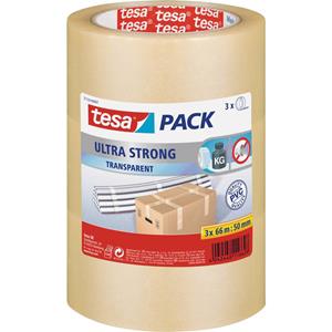 TESA Tesapack Ultra Strong Pakband Transparant (l x b) 66 m x 50 mm Inhoud: 3 rollen