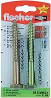 fischer Universaldübel UX 12x70 S K, Dübel, hellgrau, 2 Stück, mit Schraube