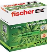 Fischer 518886 Universele plug UX green Nylon (Ø x l) 8 mm x 50 mm 40 stuks