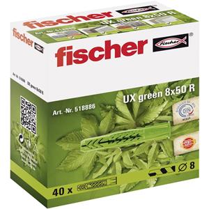 Fischer 518886 Universele plug UX green Nylon (Ø x l) 8 mm x 50 mm 40 stuks