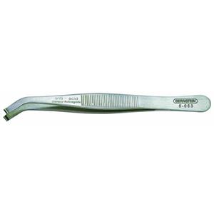 Bernstein SMD-pincet haaks 35o, met greepkomØ0,8 mm, 3,5 mm breed Lengte 115 mm 5-063