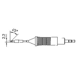 Weller RT7 Soldeerpunt Mespunt 45° Grootte soldeerpunt 2.2 mm Lengte soldeerpunt: 20 mm Inhoud: 1 stuk(s)