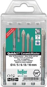 Glas- en keramiekborenset 5-delig Heller QuickBit® CeramicMaster 24942 1/4" (6.3 mm) 1 set