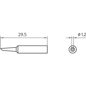 Weller XNT 4 Soldeerpunt Ronde vorm, afgeschuind 45° Grootte soldeerpunt 1.2 mm Lengte soldeerpunt: 30 mm Inhoud: 1 stuk(s)