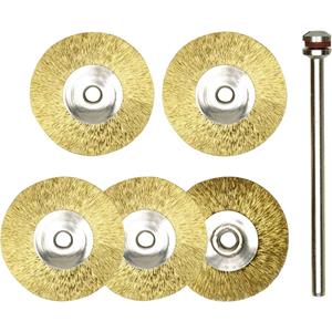 Proxxon Scheibenbürsten-Set 5tlg. Ø 22mm Stahldraht vermessingt Schaft-Ø 2,35mm 1