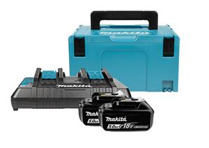 Makita 197629-2 DC18RD 2x BL1850B 18V Li-Ion Accu Startset 2x Accu's 5.0Ah en Duolader in Mbox