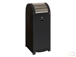 Hailo ProfiLine recycling design pedaalemmer met afvalzakhouder,  mat zwart, RVS
