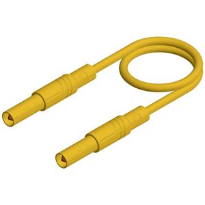 Skshirschmann SKS Hirschmann MLS SIL GG 100/1 gelb Veiligheidsmeetsnoer [ Banaanstekker 4 mm - Banaanstekker 4 mm] 1 m Geel