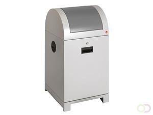 Hailo ProfiLine recycling afvalbak met afvalzakhouder 40 ltr,  witaluminium, grijs