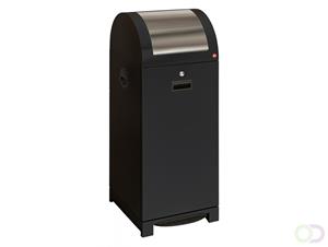 Hailo Afvalscheiding  Profiline Recycling Pedaalafvalbak 70 liter, Zwart/Chroom