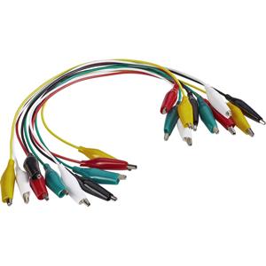Voltcraft KS-540/0.5 Meetsnoerenset [ Krokodilklem - Krokodilklem] 0.54 m Zwart, Rood, Geel, Groen, Wit