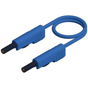Skshirschmann SKS Hirschmann MLB 50/1 V bl Meetsnoer [ Banaanstekker 4 mm - Banaanstekker 4 mm] 0.50 m Blauw