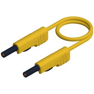 skshirschmann SKS Hirschmann MLB 25/1 V ge Meetsnoer [Banaanstekker 4 mm - Banaanstekker 4 mm] 25.00 cm Geel 1 stuk(s)