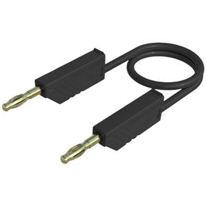 Skshirschmann SKS Hirschmann MLN 100/2,5 Au zwart Meetsnoer [ Banaanstekker 4 mm - Banaanstekker 4 mm] 1 m Zwart