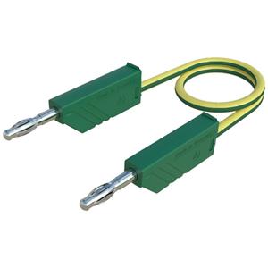 Skshirschmann SKS Hirschmann MLN 25/2,5 ge/gn Meetsnoer [ Banaanstekker 4 mm - Banaanstekker 4 mm] 0.25 m Geel-groen