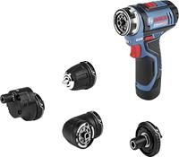 Bosch Akku-Bohrschrauber GSR 12V-15 FC, mit 2 x 2,0 Ah-Akku, L-BOXX, 4 Aufsätze