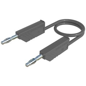 skshirschmann MLN 50/2,5 GR Messleitung [Lamellenstecker 4mm - Lamellenstecker 4 mm] 0.50m Grau