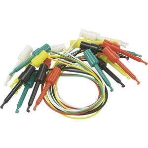Voltcraft Testclip 58 mm Meetsnoerenset [ Krokodilklem - Krokodilklem] 0.28 m Zwart, Rood, Groen, Geel, Wit