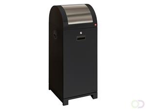 Hailo ProfiLine recycling design afvalbak met binnenemmer,  mat zwart, RVS