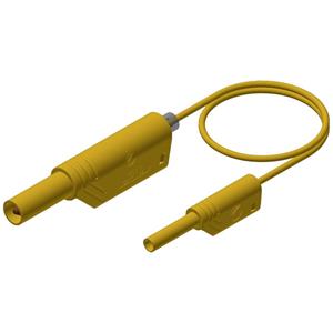 Skshirschmann SKS Hirschmann MAL S WS 2-4 100/1 Veiligheidsmeetsnoer [ Banaanstekker 4 mm - Banaanstekker 2 mm] 1 m Geel