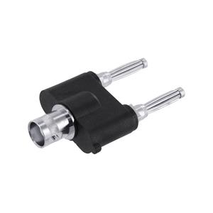 Telegärtner J01008A0620 Meetadapter BNC-bus - Banaanstekker 4 mm, Banaanstekker 4 mm Zwart, Zilver