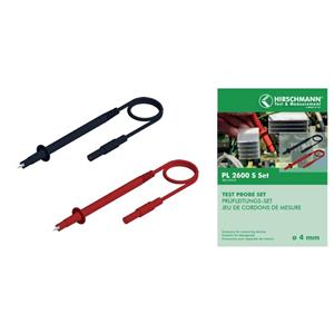 Skshirschmann SKS Hirschmann PL 2600 S SET Veiligheidsmeetsnoerenset [ Banaanstekker 4 mm - Testpunt] 1 m Zwart, Rood
