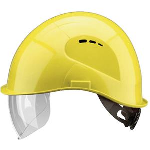 Schutzhelm mit Visier Polyethylen gelb