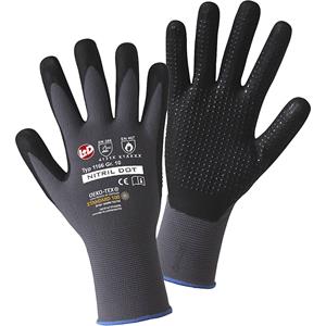 l+d NITRIL DOT Nylon Arbeitshandschuh Größe (Handschuhe): 11, XXL EN 388 , EN 407 CAT II 1 Pa