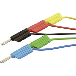 VOLTCRAFT MS 4100S Meetsnoerenset [Banaanstekker 4 mm - Banaanstekker 4 mm] 1.00 m Rood, Zwart, Blauw, Groen, Geel 1 stuk(s)