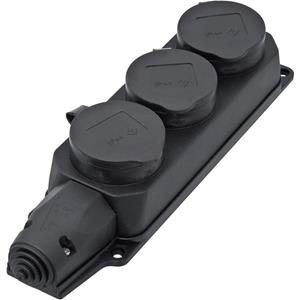 InterBär 9006-004.01 Steckdosenleiste ohne Schalter 3fach Schwarz ohne Stecker 1St.