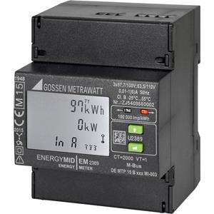 Gossenmetrawatt Gossen Metrawatt U2389-V025 kWh-meter 3-fasen met S0-interface Digitaal Conform MID: Ja