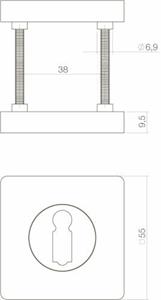 intersteel Rozet sleutelgat vierkant mat zwart