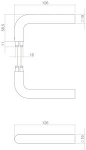 intersteel Deurkruk Luzern recht RVS mat zwart