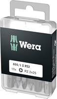 wera 855/1 Z DIY SiS Kreuzschlitz-Bit PZ 2 Werkzeugstahl zähhart D 6.3 10St.