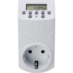 Basetech 1528580 Steckdosen-Zeitschaltuhr digital Wochenprogramm 1800W IP20 Countdown-Funktion, Zufa