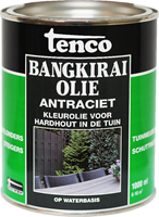 Tenco Bangkirai Olie Antraciet Waterbasis 1000 ml.