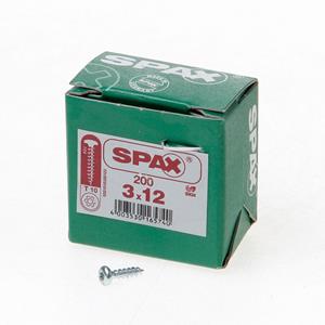 SPAX Spanplattenschraube Halbrundkopf mit Innenstern-T-Kraftangriff Abmessung:3,0 x 12mm Lieferumfang: 200 Stück