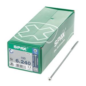 Spax Spaanplaatschroef platverzonken kop verzinkt T-Star T30 deeldraad 6.0 x 240mm