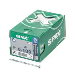 Spax Spaanplaatschroef platverzonken kop verzinkt T-Star T30 deeldraad 6.0 x 100mm