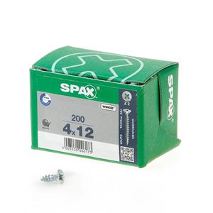 Spax Spaanplaatschroef platverzonken kop verzinkt pozidriv 4.0x12mm (per 200 stuks)