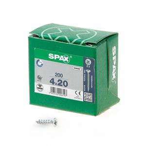 SPAX - Universalschraube SeKo St znblk Vollgewinde Kreuzschlitz Z 2, 4x20mm