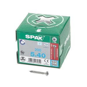 Spax Spaanplaatschroef cilinderkop RVS T-Star T20 5.0x40mm (per 200 stuks)