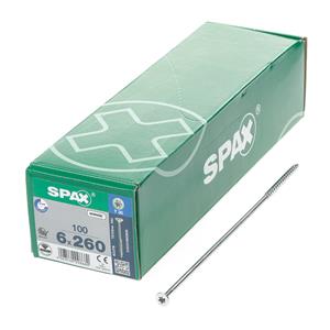 Spax Spaanplaatschroef platverzonken kop verzinkt T-Star T30 deeldraad 6.0 x 260mm