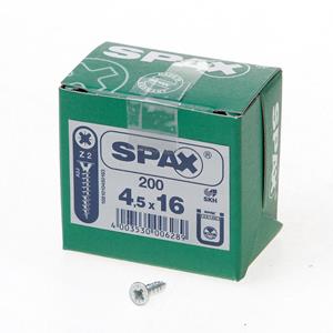SPAX - Universalschraube SeKo St znblk Vollgewinde Kreuzschlitz Z 2, 4,5x16mm